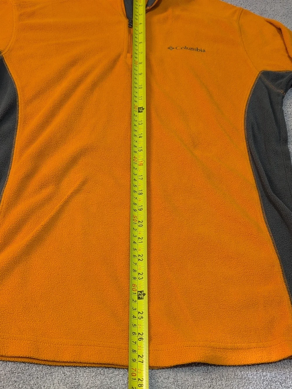 Columbia Orange and Gray Lightweight Half-Zip Fleece Jacket Size S